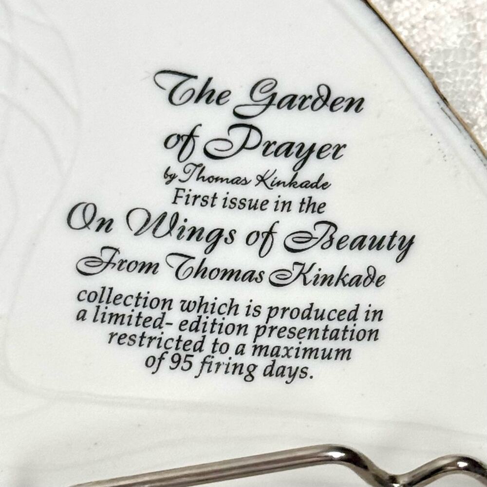 Thomas Kinkade Porcelain Butterfly Garden of Prayer On Wings of Beauty 1st Issue - Picture 7 of 8